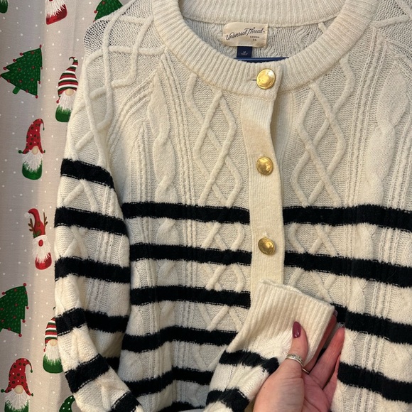 Universal Thread Black and White Striped Cardigan - Picture 4 of 4